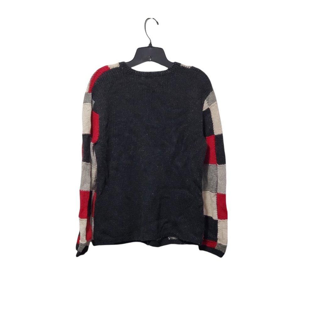 Thyme Patchwork Button Up Wool Snowflake Holiday … - image 2